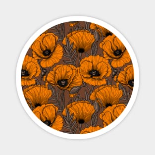 Orange poppy garden 3 Magnet